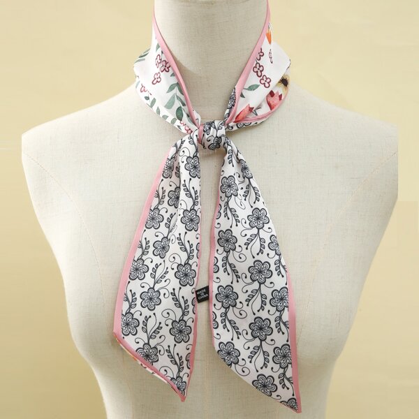 

Flower Print Twilly Scarf, Multicolor