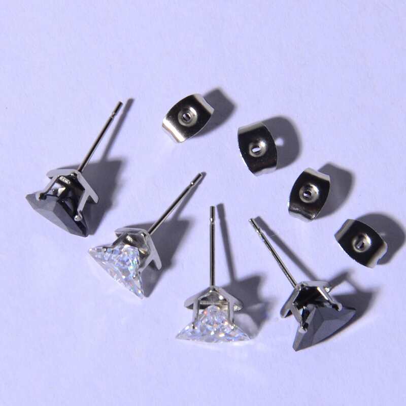 

4pcs Rhinestone Stud Earrings, Multicolor