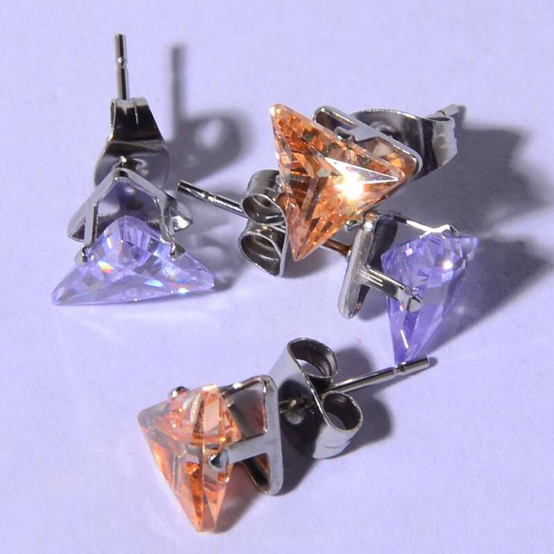 

4pcs Rhinestone stud Earrings, Multicolor