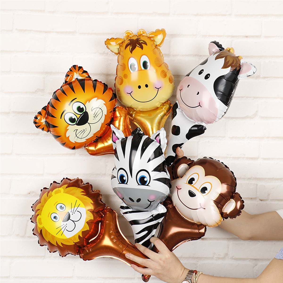 

6pcs Cartoon Animal Balloon Set, Multicolor