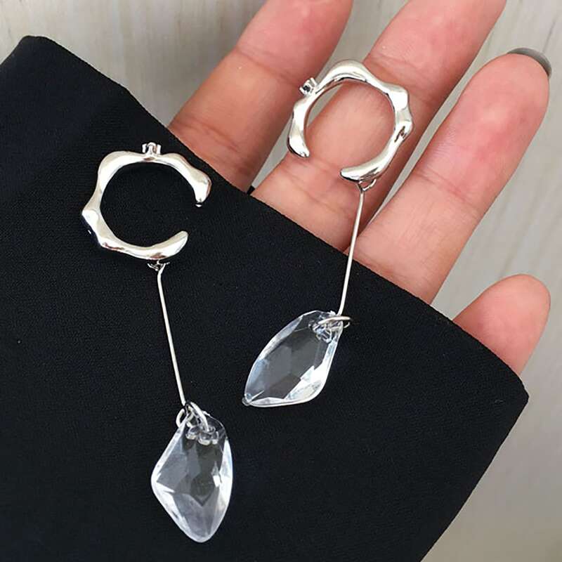 

1pair Rhinestone Charm Ear Cuff, Silver
