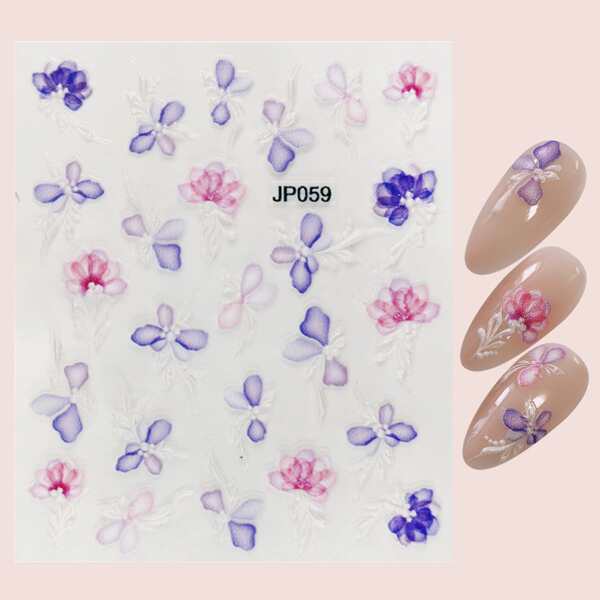

1sheet Flower Pattern Nail Art Sticker, Multicolor