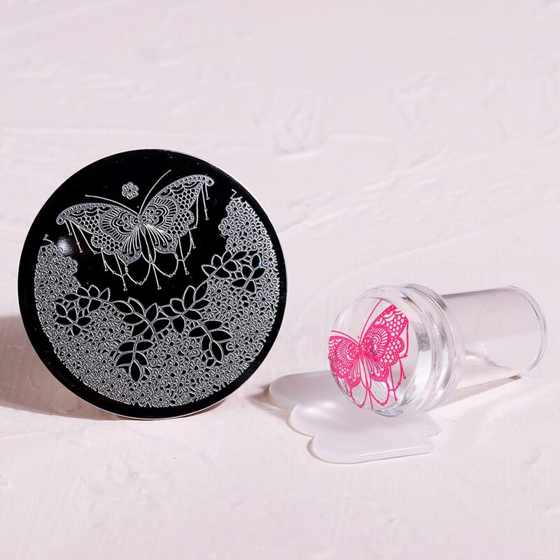 

3pcs Butterfly Pattern Nail Art Stamping Scraper Tool Set, Silver