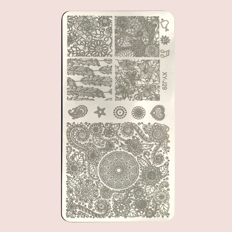 

1pc Flower Pattern Nail Art Template, Multicolor