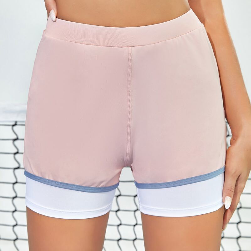 

Quick-Drying High Stretch 2 In 1 Sports Shorts, Baby pink
