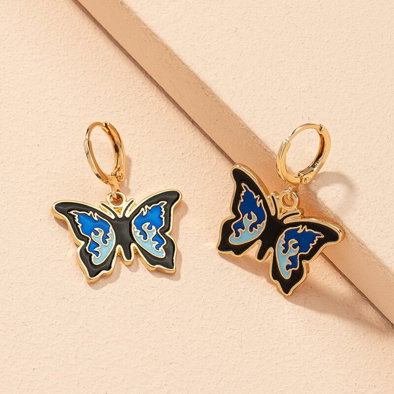 

Butterfly Charm Drop Earrings, Gold