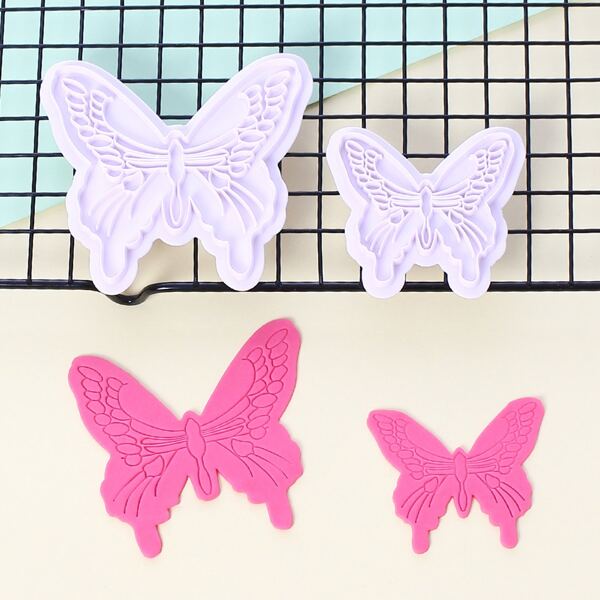 

2pcs Butterfly Shaped Mold, White