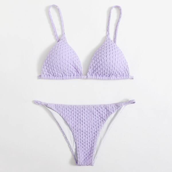 

Triangle Thong Bikini Swimsuit, Lilac purple
