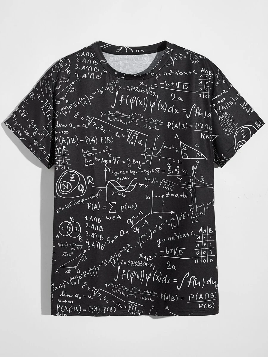 Tops de hombres Gráfico Casual - Negro - Ver 1