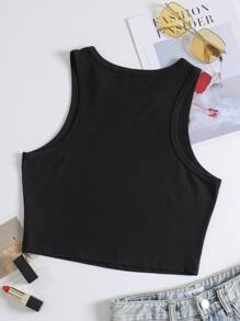 3 piezas set top tank corto de cuello redondo - Multicolor - Ver 2