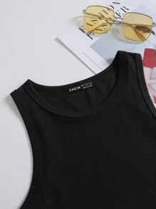 3 piezas set top tank corto de cuello redondo - Multicolor - Ver 3