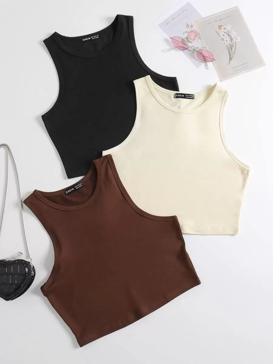 SHEIN Unity 3pack Solid Tank Top - Multicolor - View 1