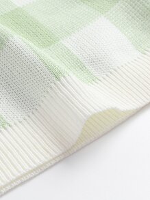 格紋圖案針織上衣