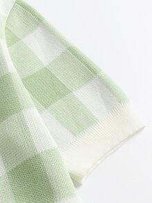 格紋圖案針織上衣