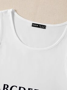Scoop Neck Letter Graphic Tank Crop Top