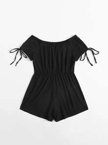 Mono de puño con nudo de hombros descubiertos - Negro - Ver 2