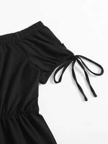 Mono de puño con nudo de hombros descubiertos - Negro - Ver 4