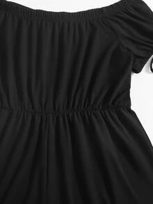 Mono de puño con nudo de hombros descubiertos - Negro - Ver 5