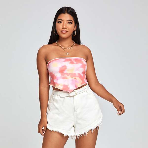 

Plus Tie Dye Bandana Tube Top, Multicolor