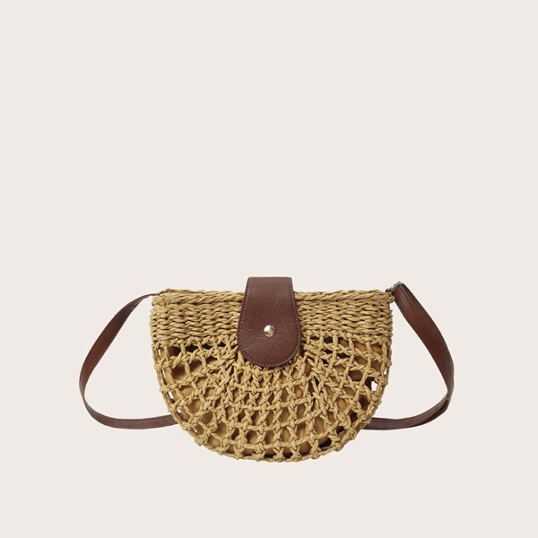 

Minimalist Straw Bag, Brown