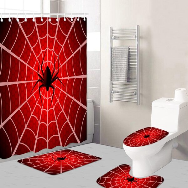

1pc Spider Print Bath Mat Or Shower Curtain, Multicolor