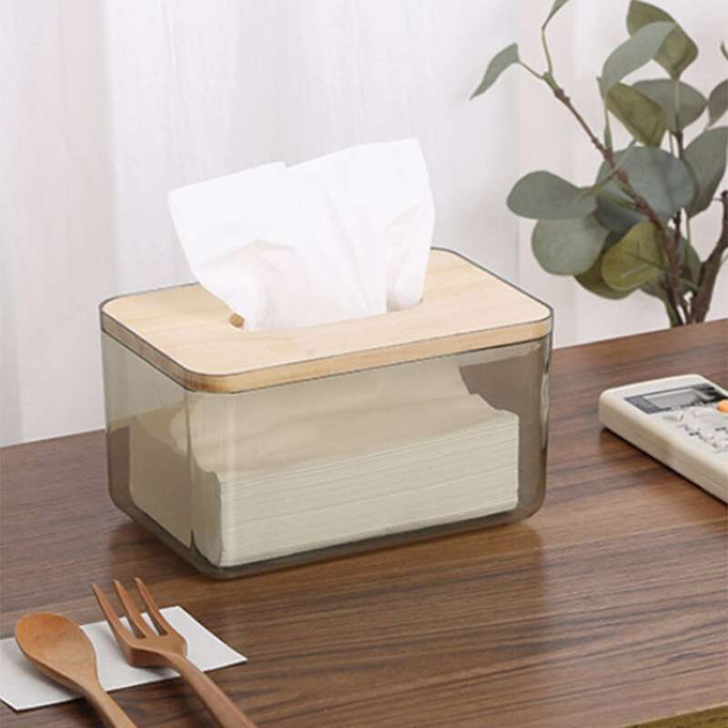 

1pc Clear Tissue Storage Box, Multicolor