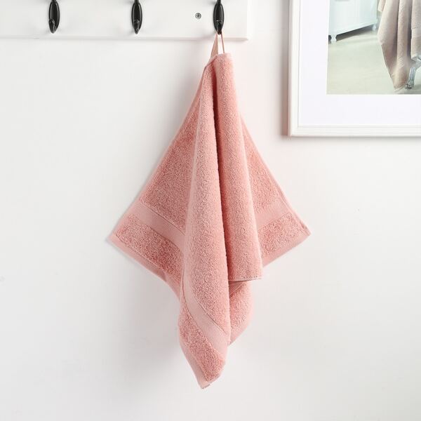 

1pc Plain Face Towel, Pink