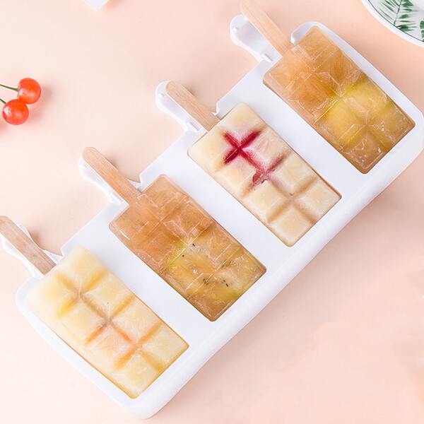 

1pc 4 Grid Popsicle Mold, White