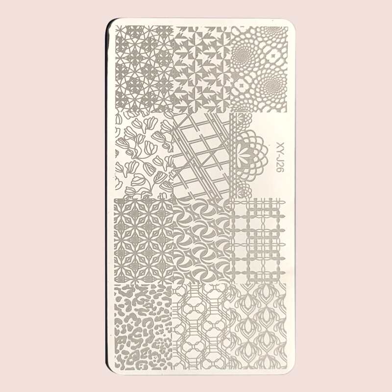 

1pc Graphic Nail Art Template, Multicolor
