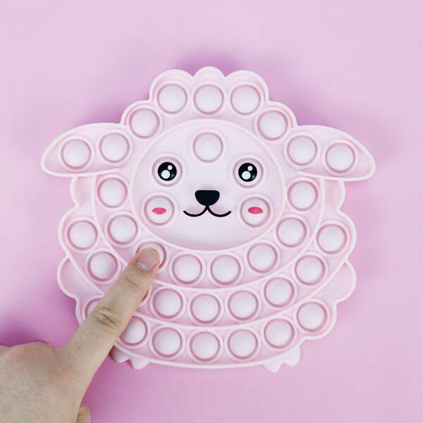 

1pc Sheep Shaped Random Color Push Bubble Toy, Multicolor