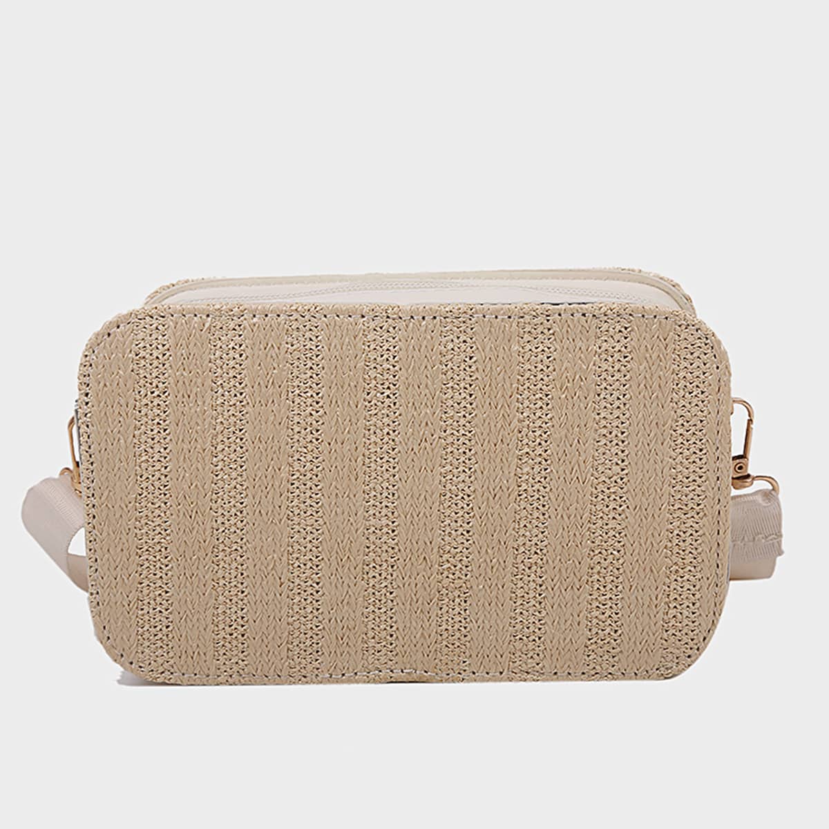 

Straw Crossbody Bag, Khaki