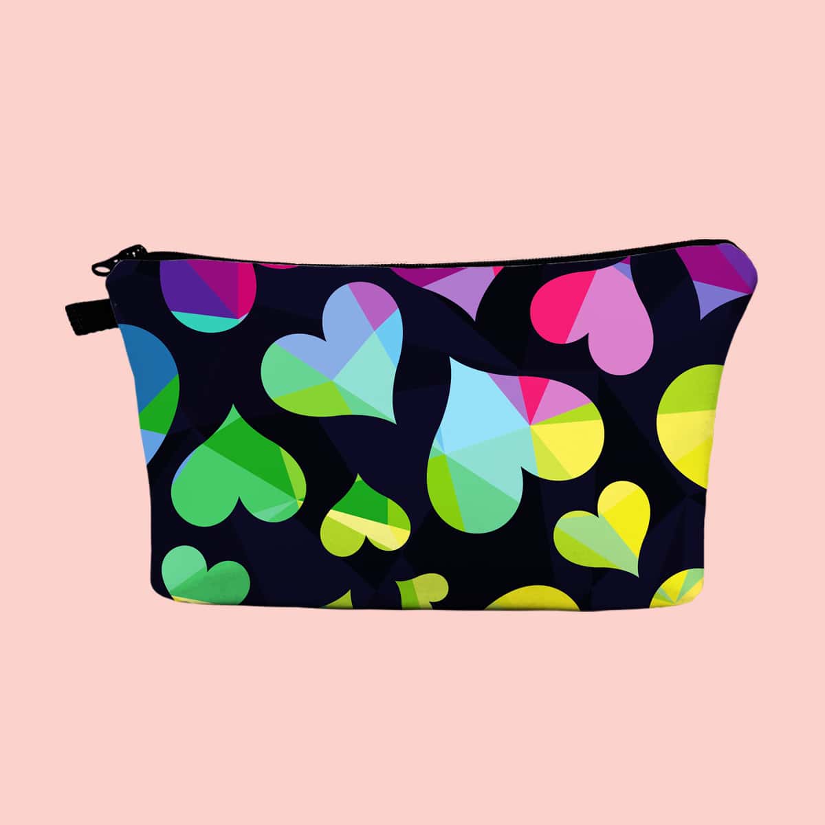 

Heart Pattern Zipper Makeup Bag, Multicolor
