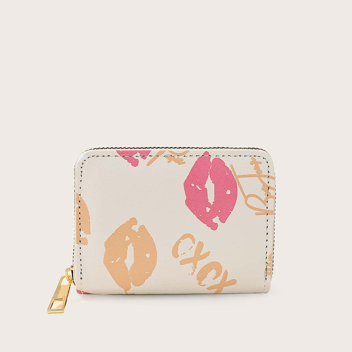 

Lips Zip Around Purse, Multicolor
