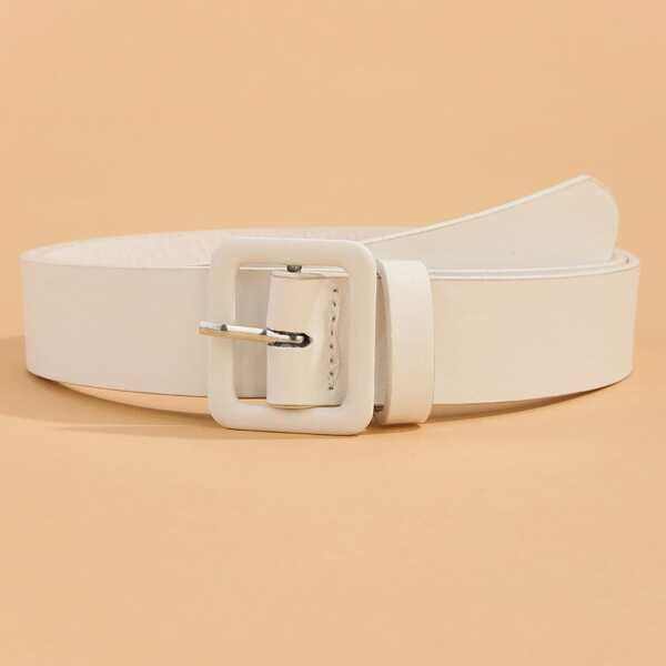 

Square Buckle Belt, White