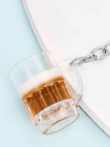 Móc khóa mặt dây chuyền cốc bia dễ thương dành cho quà tặng, ví, túi đi học, ba lô và túi xách - Nhiều màu - Xem 2