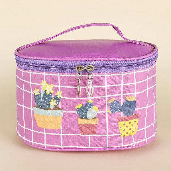 

Cactus Painted Makeup Bag, Mauve purple