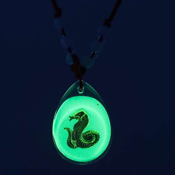 

Men Glow In The Dark Zodiac Animal Charm Necklace, Red