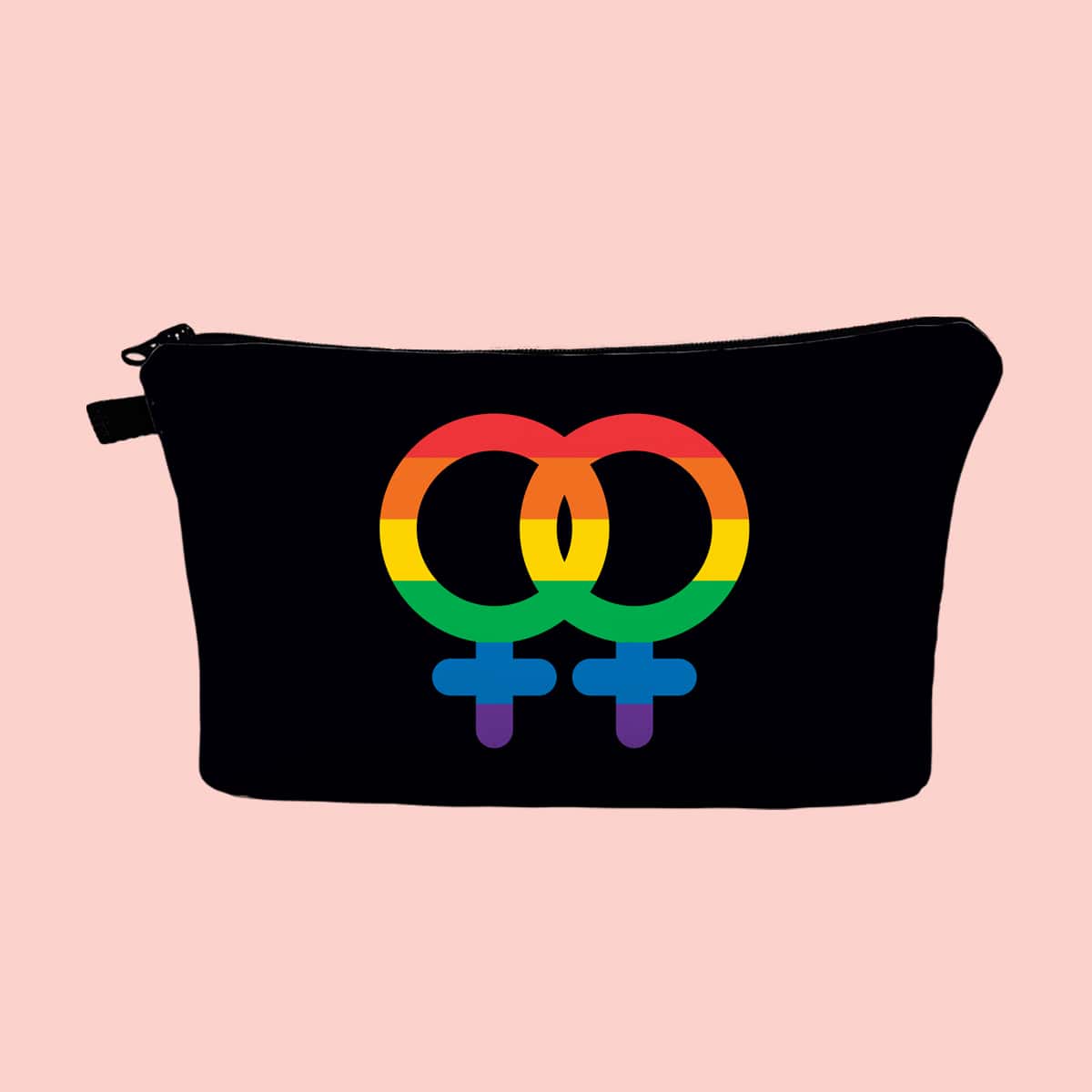 

LGBT Graphic Zipper Makeup Bag, Black