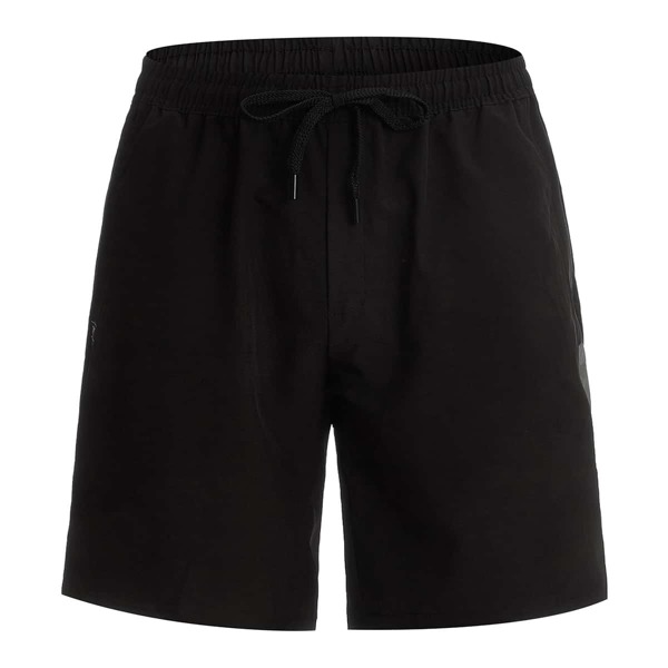 

Men Letter Graphic Knot Front Sports Shorts, Black