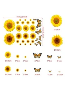 Hình dán tường in hoa hướng dương, Hình dán, Decal dán tường, Decal vinyl trang trí nhà cửa, Đồ trang trí mùa xuân làm mới không gian sống, Hình dán trang trí Rama làm quà tặng sinh nhật, tốt nghiệp. - Nhiều màu - Xem 2