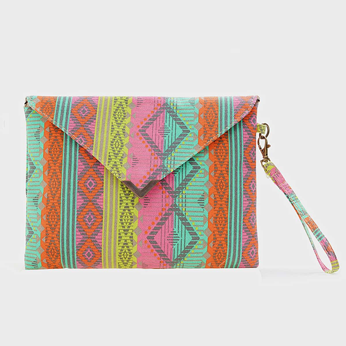 

Geo Graphic Clutch Bag, Multicolor