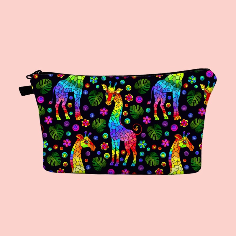

Colorful Giraffe Zipper Makeup Bag, Multicolor