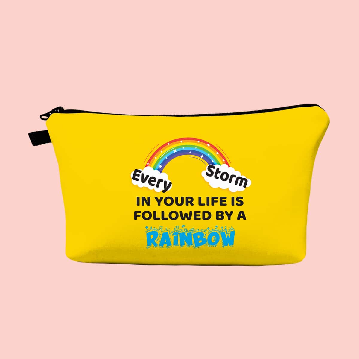 

Rainbow Pattern Zipper Makeup Bag, Yellow