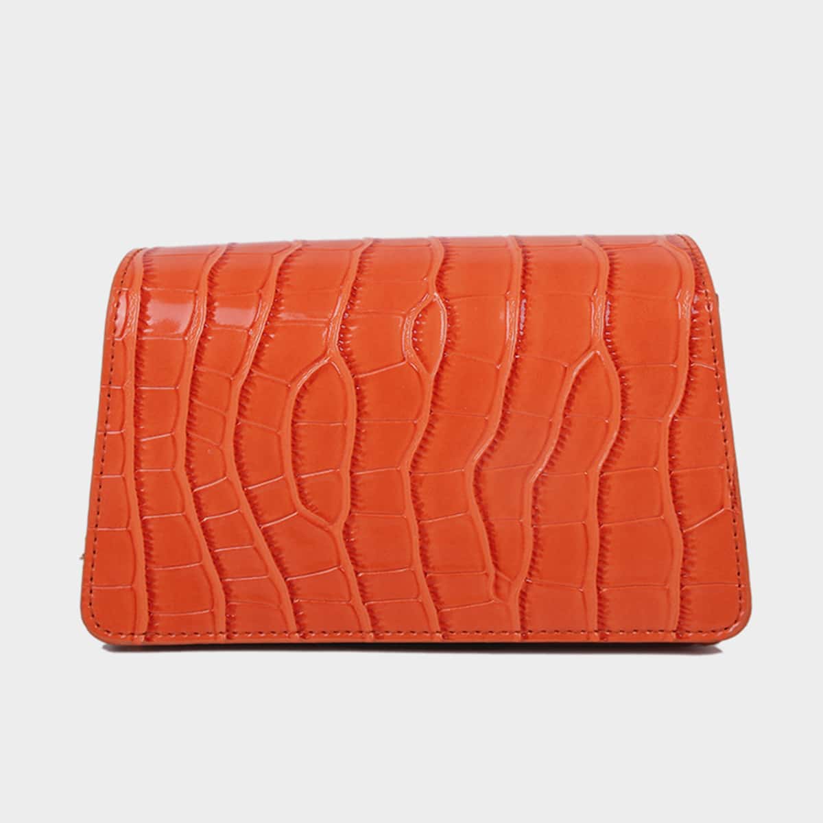 

Croc Embossed Chain Crossbody Bag, Orange