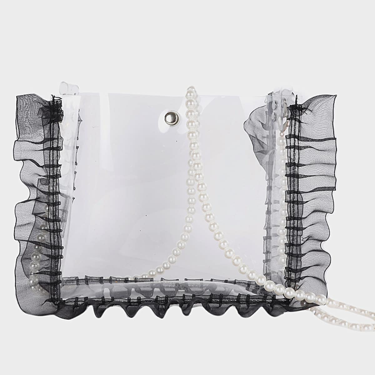 

Ruffle Trim Clear Crossbody Bag