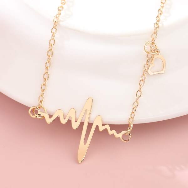 

Girls Heart Charm Necklace, Gold