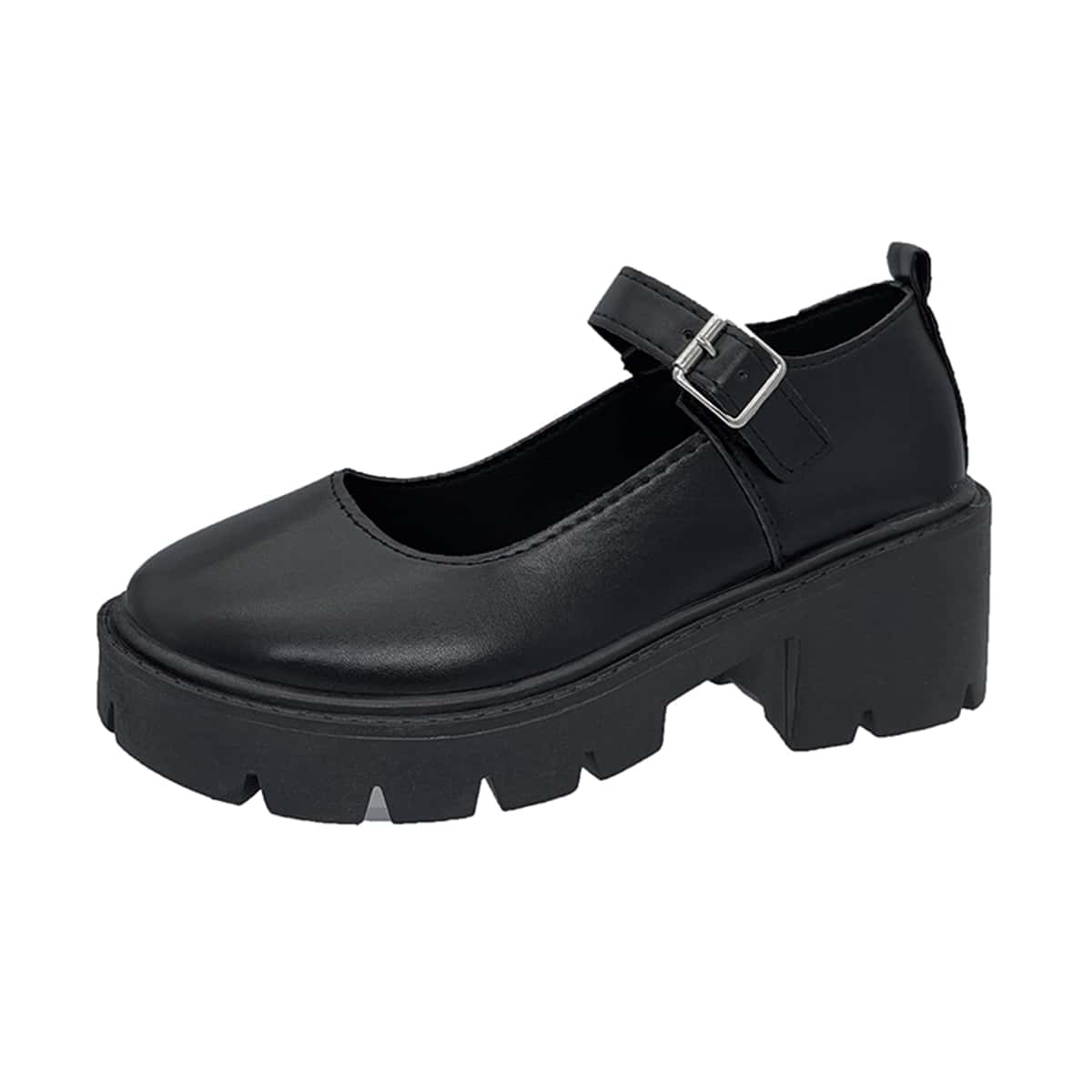 

Chunky Heeled Mary Jane Pumps, Black