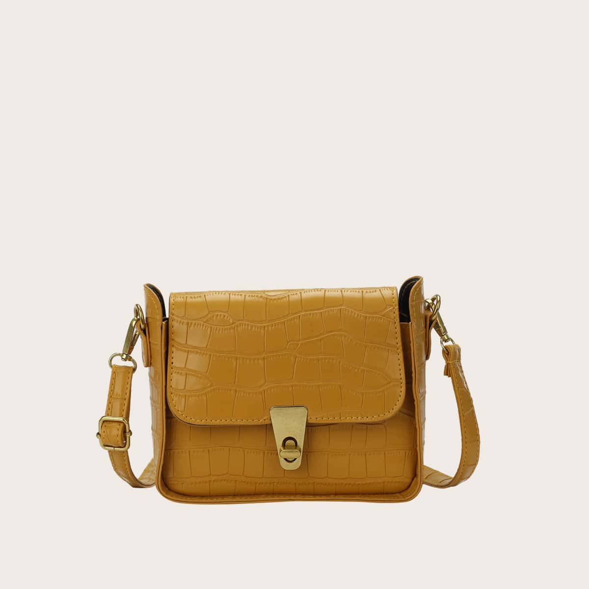 

Croc Embossed Crossbody Bag, Yellow