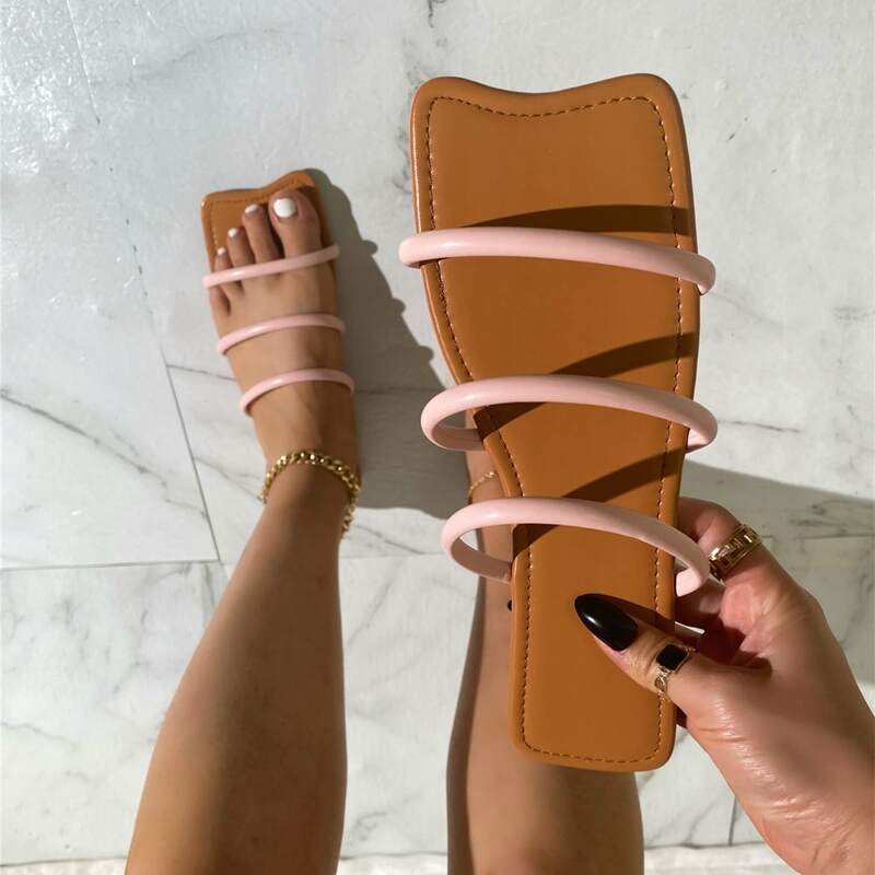 

Minimalist Slide Sandals, Baby pink