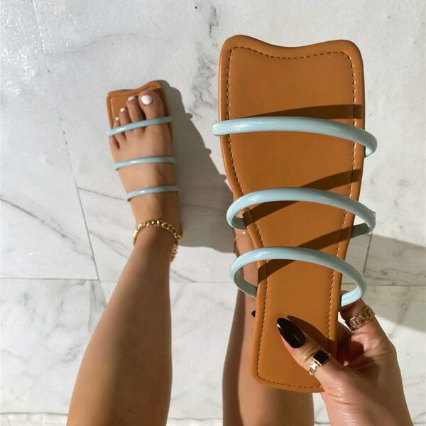 

Minimalist Slide Sandals, Baby blue